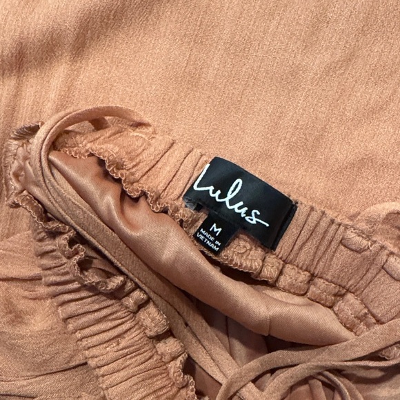 Lulu's Peach Linen-Look Spaghetti Strap Maxi Dress (Lulus) - Picture 2 of 2